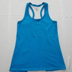 Blue workout top with white mesh panel. Unlined. L.  ***3/$18 bundle.
